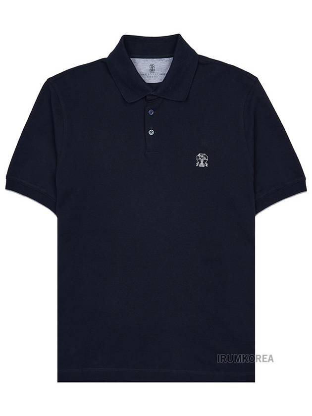 Logo Short Sleeve Polo Shirt Navy - BRUNELLO CUCINELLI - BALAAN 2