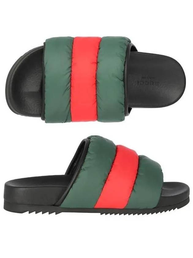 Web Padded Slide Sandals Red Green - GUCCI - BALAAN 2