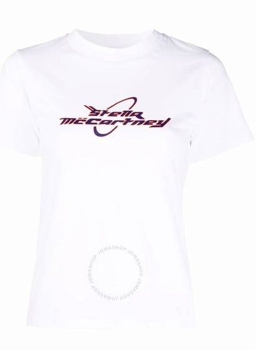 Stella Mccartney Ladies White Logo Printed T-Shirt, Brand Size 36 (US Size 2) - STELLA MCCARTNEY - BALAAN 1