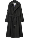 Long Gabardine Trench Coat Black - BURBERRY - BALAAN 2