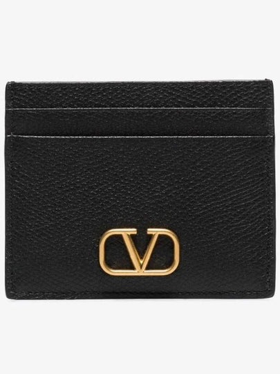 V Logo Signature Card Wallet Black - VALENTINO - BALAAN 2