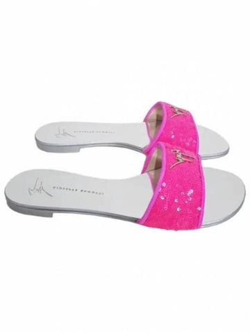 E800023 002 Logo Sandals Pink Giuseppe Zanotti - GIUSEPPE ZANOTTI - BALAAN 1