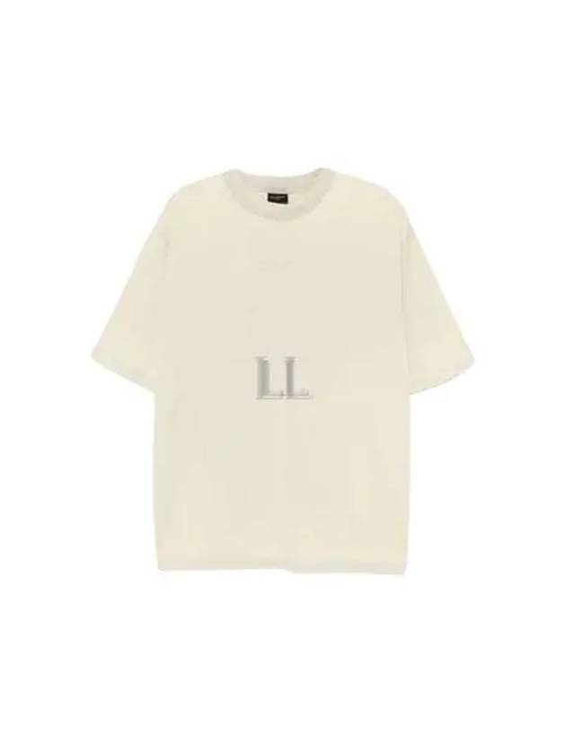 Embroidered Logo Short Sleeve T-Shirt Cement Grey - BALENCIAGA - BALAAN 2