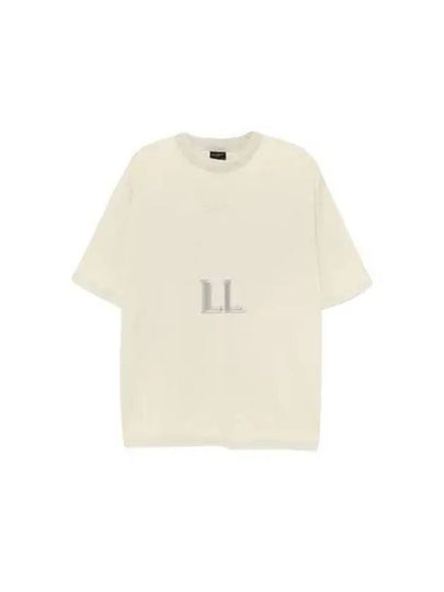 Embroidered Logo Short Sleeve T-Shirt Cement Grey - BALENCIAGA - BALAAN 2