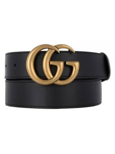 GG Mamont Buckle Leather Belt Black - GUCCI - BALAAN 2