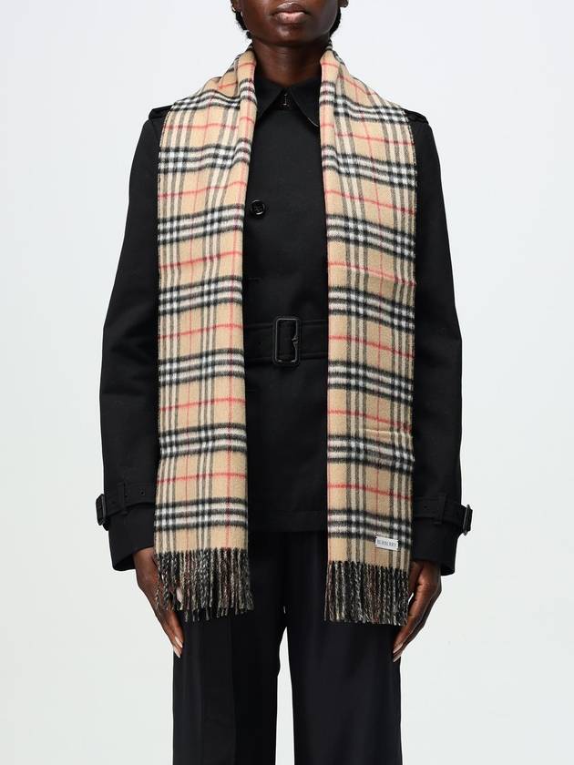 Check Cashmere Scarf Black - BURBERRY - BALAAN 3