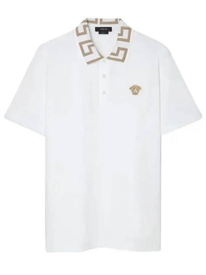 Men's Medusa Greca Short Sleeve Polo Shirt White - VERSACE - BALAAN 2