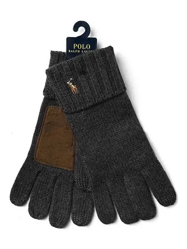 Signature Pony Merino Wool Touchscreen Gloves Charcoal - POLO RALPH LAUREN - BALAAN 2