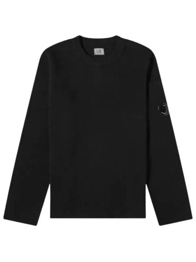 Lambswool Lens Knit Top Black - CP COMPANY - BALAAN 2