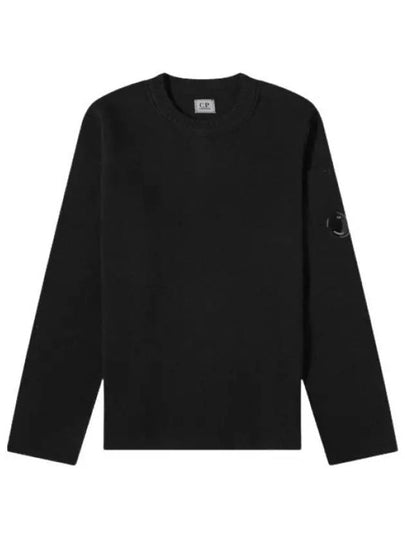 Lambswool Lens Knit Top Black - CP COMPANY - BALAAN 2