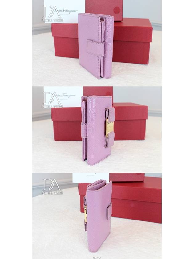 Used Luxury Daol Ferragamo Vara Half Wallet Light Purple Condition A - SALVATORE FERRAGAMO - BALAAN 4