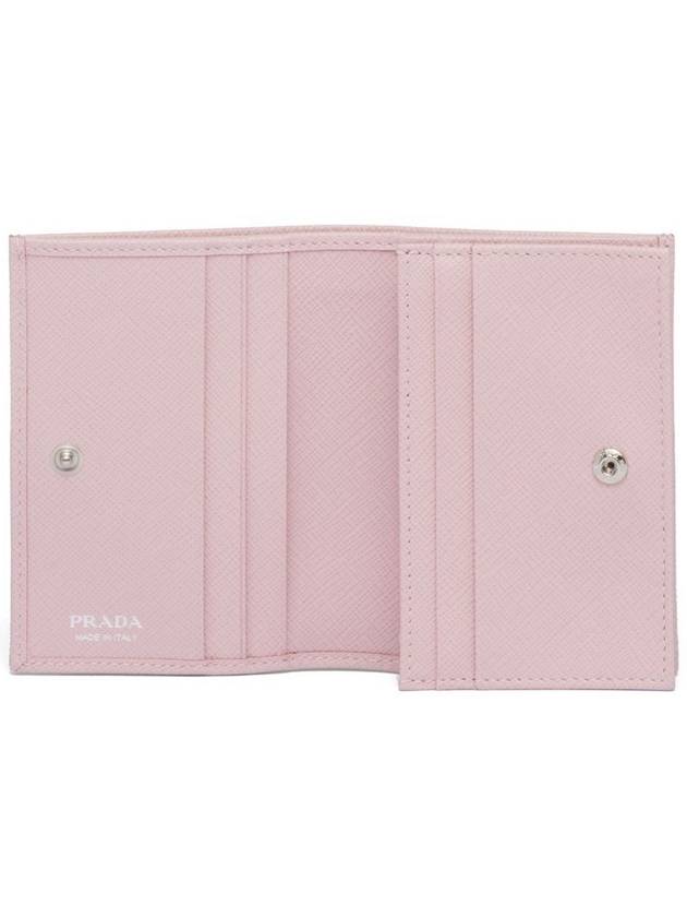 Small Saffiano Leather Half Wallet Pink - PRADA - BALAAN 4