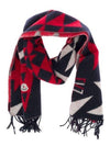 Print Wool Muffler Black Red - MONCLER - BALAAN.