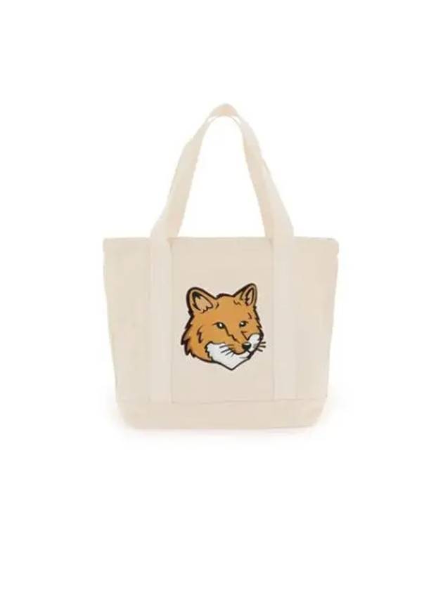 Fox Head Print Tote Bag Ecru - MAISON KITSUNE - BALAAN 2