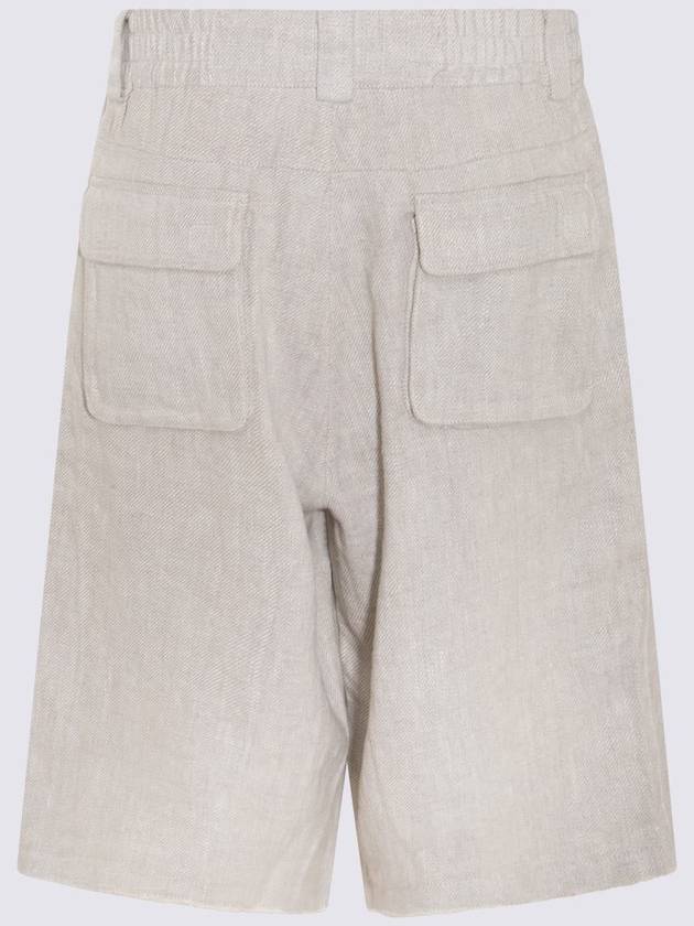 Misbhv Off White Linen Blend Cargo Shorts - MISBHV - BALAAN 2