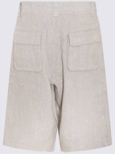 Misbhv Off White Linen Blend Cargo Shorts - MISBHV - BALAAN 2