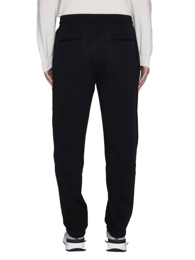 Men's Techno Fleece Cotton Track Pants Black - BRUNELLO CUCINELLI - BALAAN 5