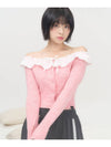 FRILL CROP CARDIGAN PINK - ZIZEMUSEUM - BALAAN 2