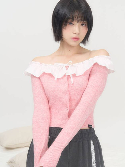 FRILL CROP CARDIGAN PINK - ZIZEMUSEUM - BALAAN 2