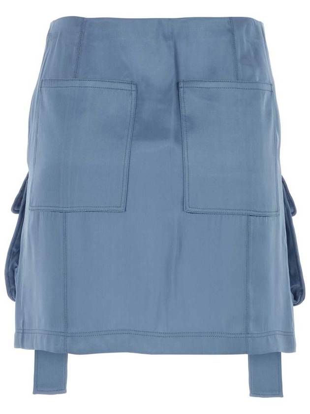 Women's Satin H-Line Skirt Blue - FENDI - BALAAN 3