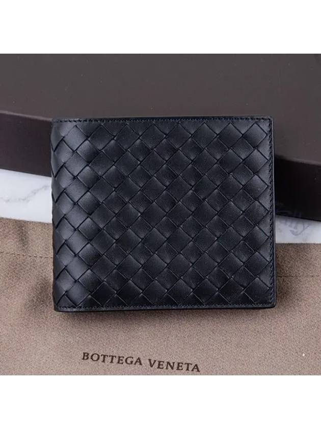 Intrecciato Weaving Half Wallet Black - BOTTEGA VENETA - BALAAN 3