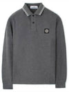 Slim Long Sleeve Cotton Polo Shirt Charcoal - STONE ISLAND - BALAAN 2