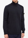 Waffen Patch Cotton Knit Turtleneck Navy - STONE ISLAND - BALAAN 3