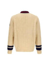 Interlocking G Web Cable Knit Cardigan Ivory - GUCCI - BALAAN 3