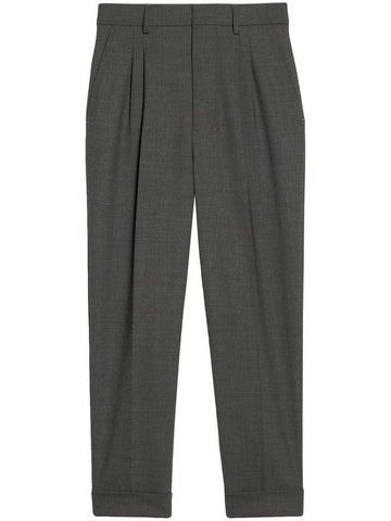 Carrot Fit Wool Slacks Light Grey - AMI - BALAAN 1