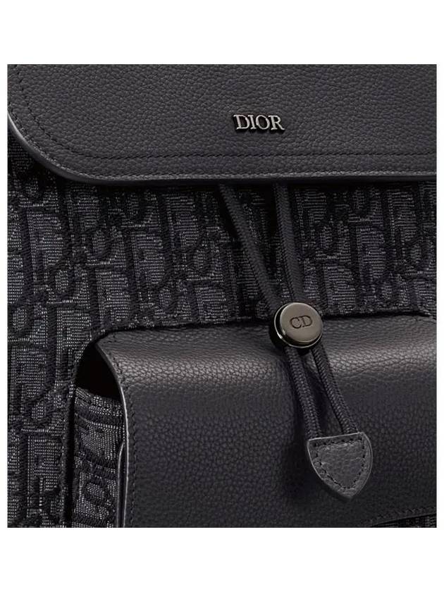 Saddle Oblique Jacquard Calfskin Backpack Black - DIOR - BALAAN 4