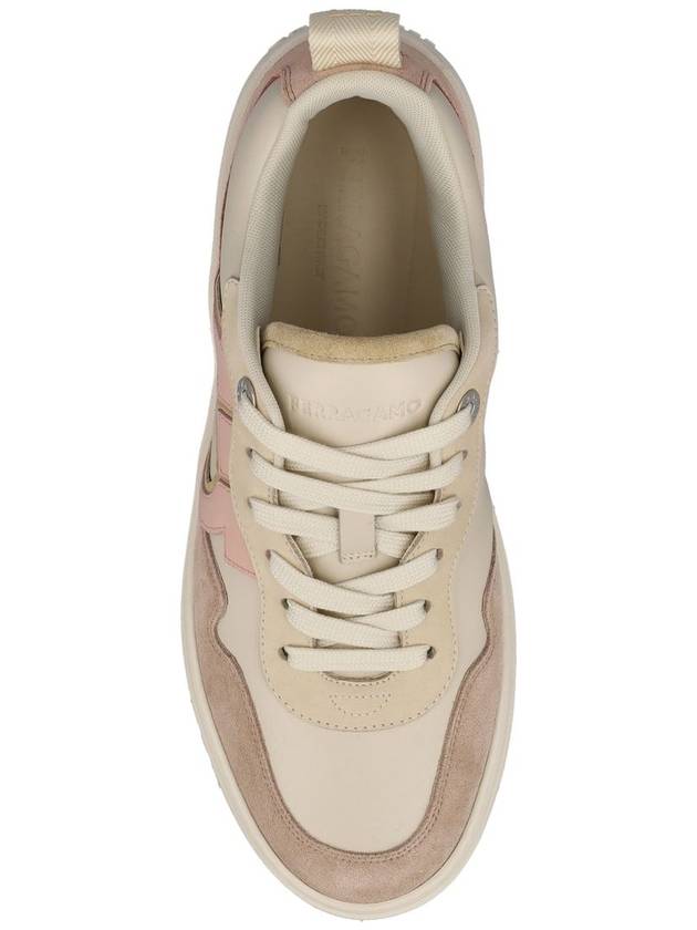 Gancini Leather Low Top Sneakers Pink - SALVATORE FERRAGAMO - BALAAN 5