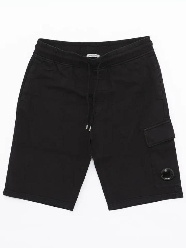 Light Fleece Utility Shorts Black - CP COMPANY - BALAAN 3