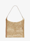 Vintage Gold Oxalis Raffia Crochet Vegetable Leather Tote Bag Natural Brown - SAINT LAURENT - BALAAN 3