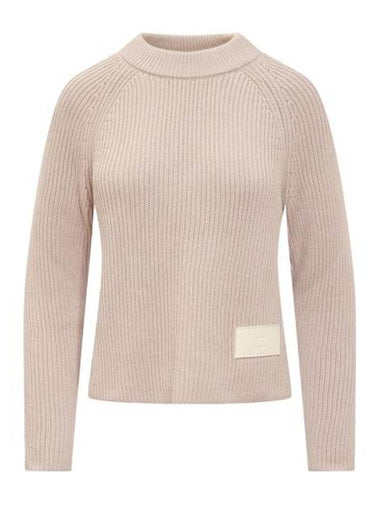 Logo Patch Label Knit Top Powder Pink - AMI - BALAAN 1