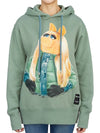 Women's Genius Motif Hoodie Light Green - MONCLER - BALAAN 2