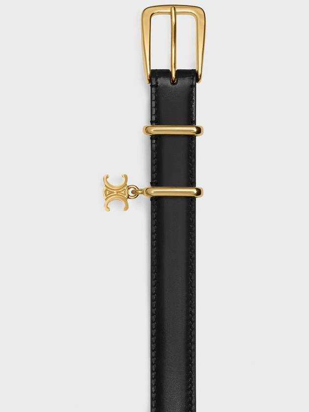 Taurillon Leather Elegant Charm 1 Belt Black - CELINE - BALAAN 3