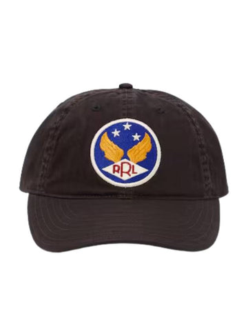 Wings Logo Twill Ball Cap Black - RRL - BALAAN 1