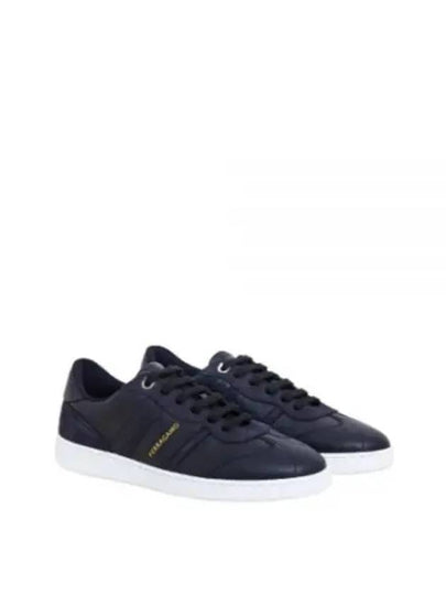 Logo Leather Low Top Sneakers Black - SALVATORE FERRAGAMO - BALAAN 2