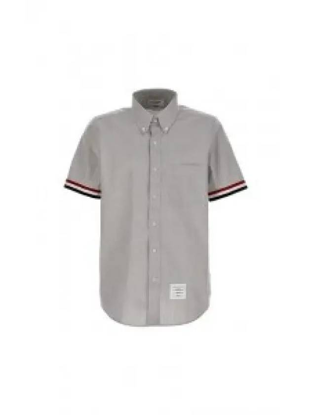 Men's Pincode Armband Short Sleeve Shirt Grey - THOM BROWNE - BALAAN 2