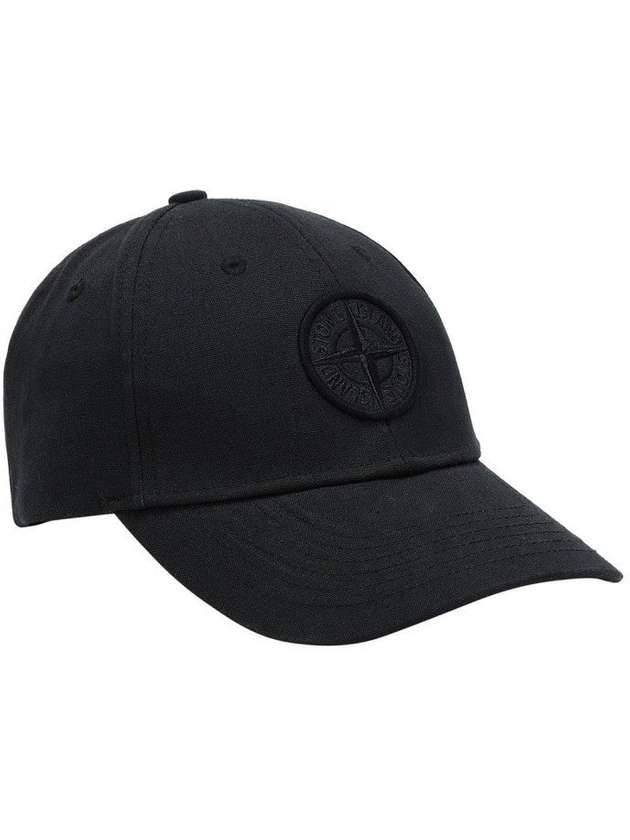 Compass Embroidered Logo Ball Cap Black - STONE ISLAND - BALAAN 1