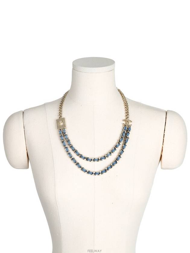 B17 Shoreline Denim Gold Chain Necklace CC Logo - CHANEL - BALAAN 1