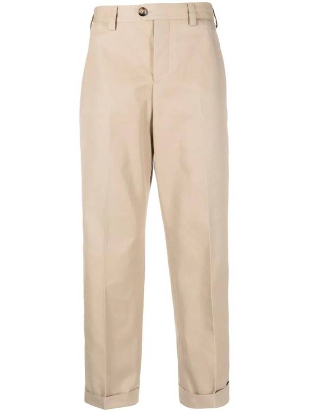 Pressed Crease Straight Pants Beige - PT TORINO - BALAAN 1