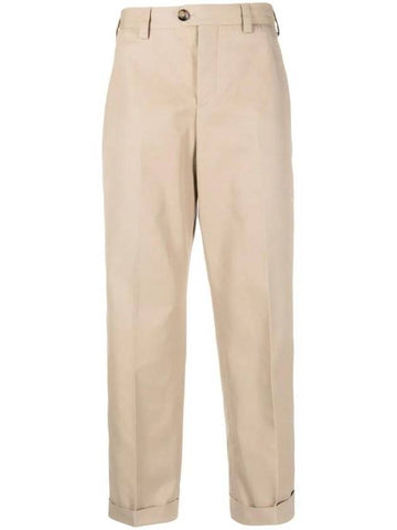 Pressed Crease Straight Pants Beige - PT TORINO - BALAAN 1