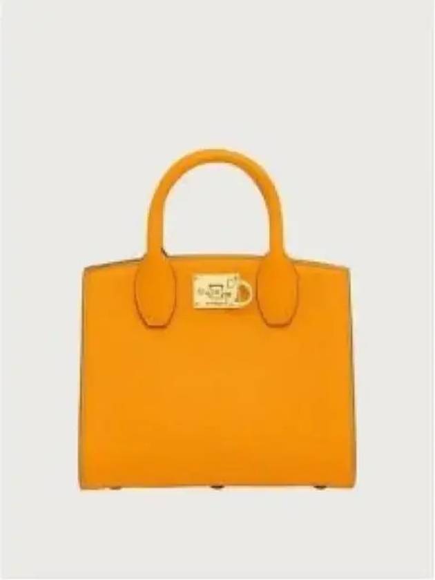 Gancini Studio Box Tote Bag Orange - SALVATORE FERRAGAMO - BALAAN 2