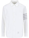 4 Bar Stripe Long Sleeve Shirt White - THOM BROWNE - BALAAN 3