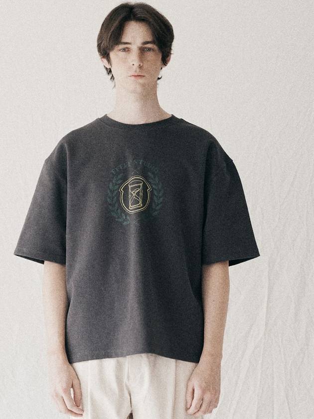 Laurel symbol short sleeve t-shirt charcoal - FFEFF STUDIO - BALAAN 8