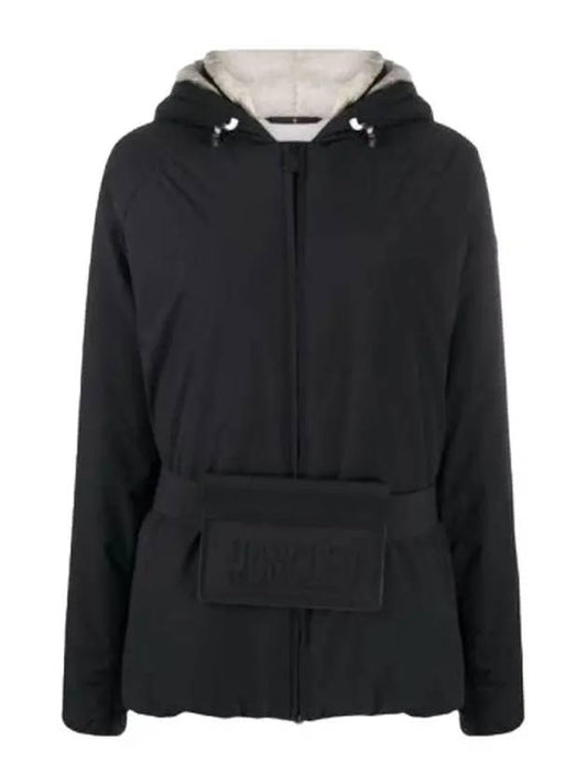 Grenoble Valpelline Belt Hooded Jacket Black - MONCLER - BALAAN.