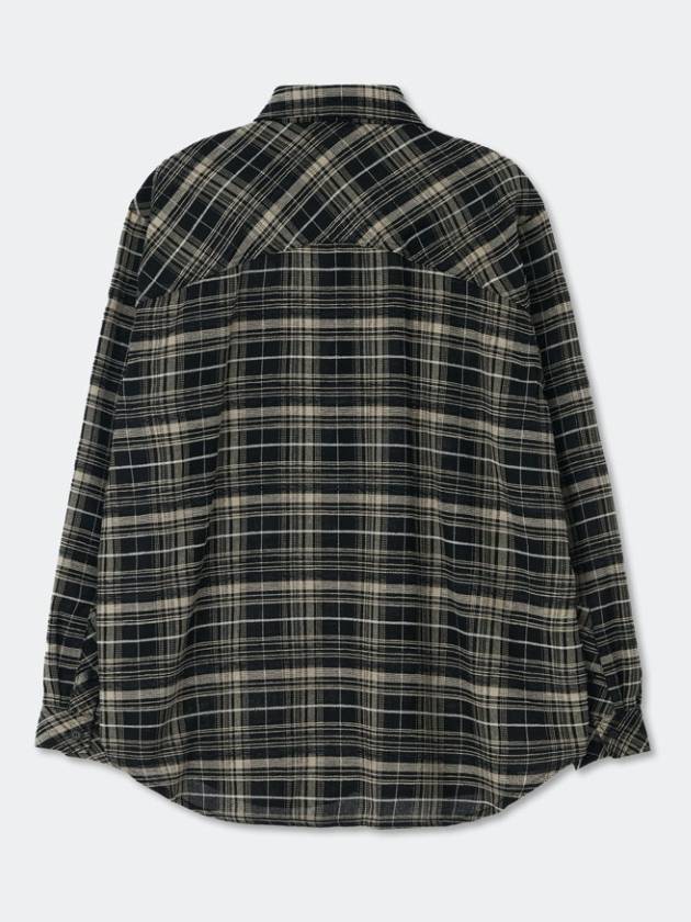 Emboss Checked Pattern ShirtTweed BlackW - KINETO - BALAAN 4