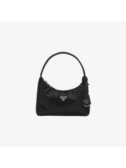 Crystal Satin Mini Bag Black - PRADA - BALAAN 2