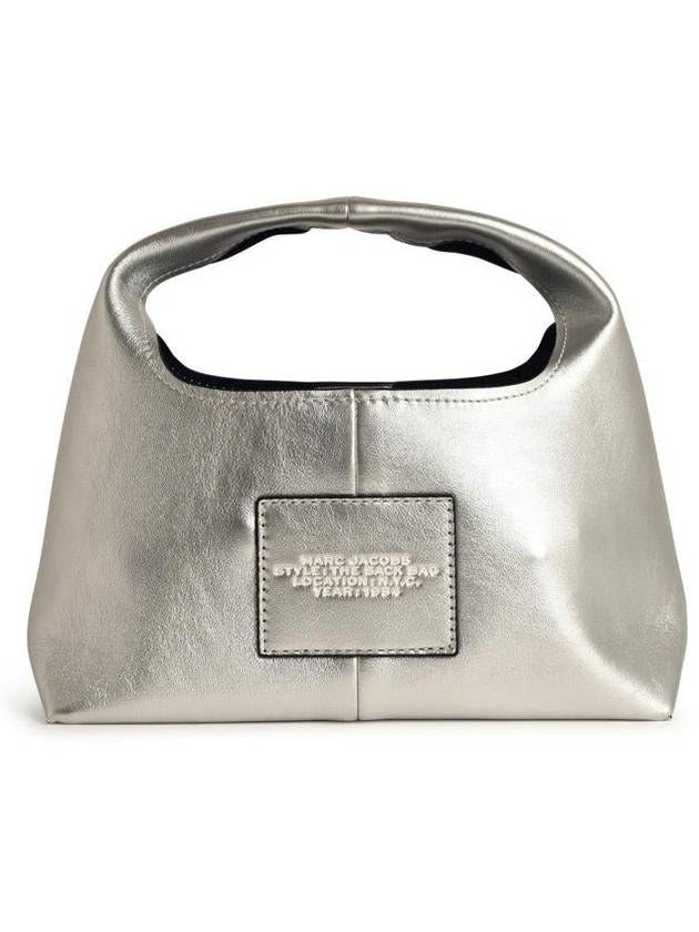 The Metallic Leather Mini Sock Tote Bag Silver - MARC JACOBS - BALAAN 4